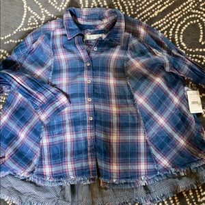 Free People Chambray swing top